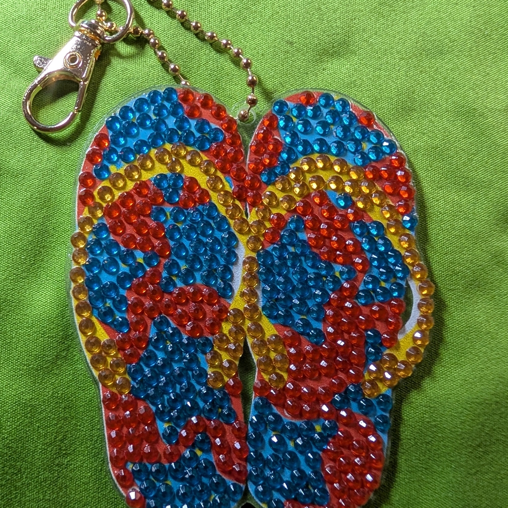 5 For $10 Colorful  Flip Flop Keychain